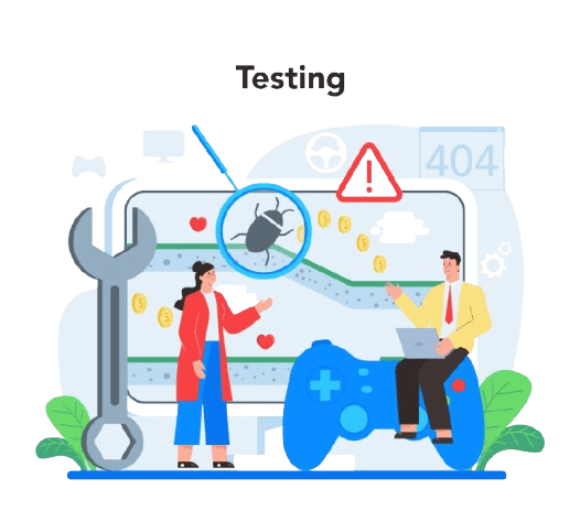 Software testing team using automated and manual tools to ensure application quality and performance