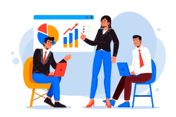 Experienced digital marketing team at work